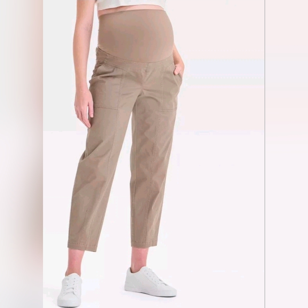 Maternity Utility Barrel Pants in Brown